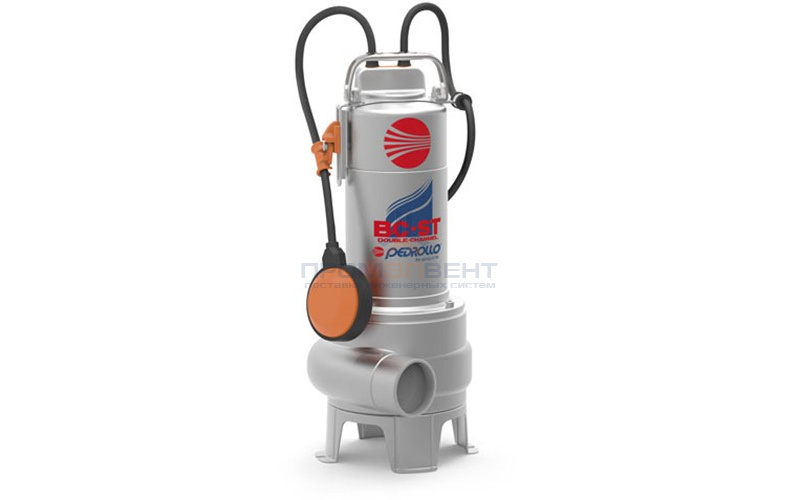 Насос фекальный Pedrollo BC 10/50-ST - 0,75 кВт (3x400 В, Qmax 600 л/мин, Hmax 12 м, кабель 10 м)