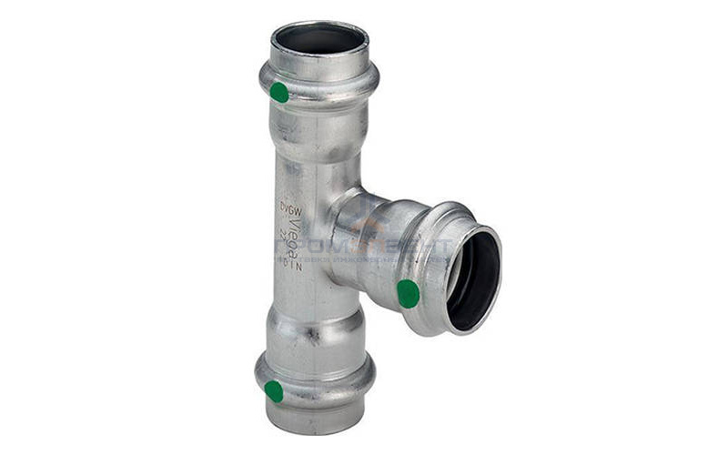 Тройник равнопроходной Viega Sanpress Inox 2318 - 54 (нержавеющая сталь)