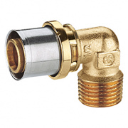 Переход на наружную резьбу угловой Giacomini RM127 - 16x2.0 x 1/2" (прессовой, для металлопл.труб)