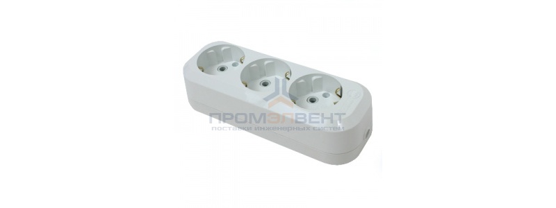 Колодка Makel 16А 3 розетки с заземлением