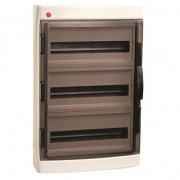 Щиток настенный DKC (3х18) на 54 модуля IP65 серый с прозрачной дверцей