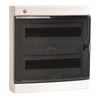 Щиток настенный DKC на 36 модулей IP41 белый с прозрачной дверцей с клеммниками 2х87512 и замком